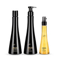pH PURE HAIR Argan & Keratin Shampoo Hair Mask & Elixir Color Protecting - Hydrating Nourishing Formula for Deep Cleansing Heat Protection Soft & Silky Hair - Sulfate Free (8.45+8.45+3.38 Fl Oz)