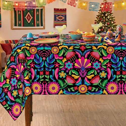 Mexico Tablecloth 60x84 Inch Rectangular Seasonal Party Decor - Halloween Cinco de Mayo