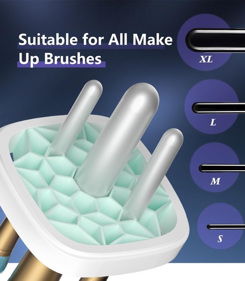 3.0 Upgrade Make Up Brush Cleaner Cosmetic【Industry NO.1-12x Cleaning Power】【SGS Certified - 0 Dust】 MakeupBrushes Cleaner Suitable for all Brush，Circuit Upgrade Make Up Brush Cleaner WHITE