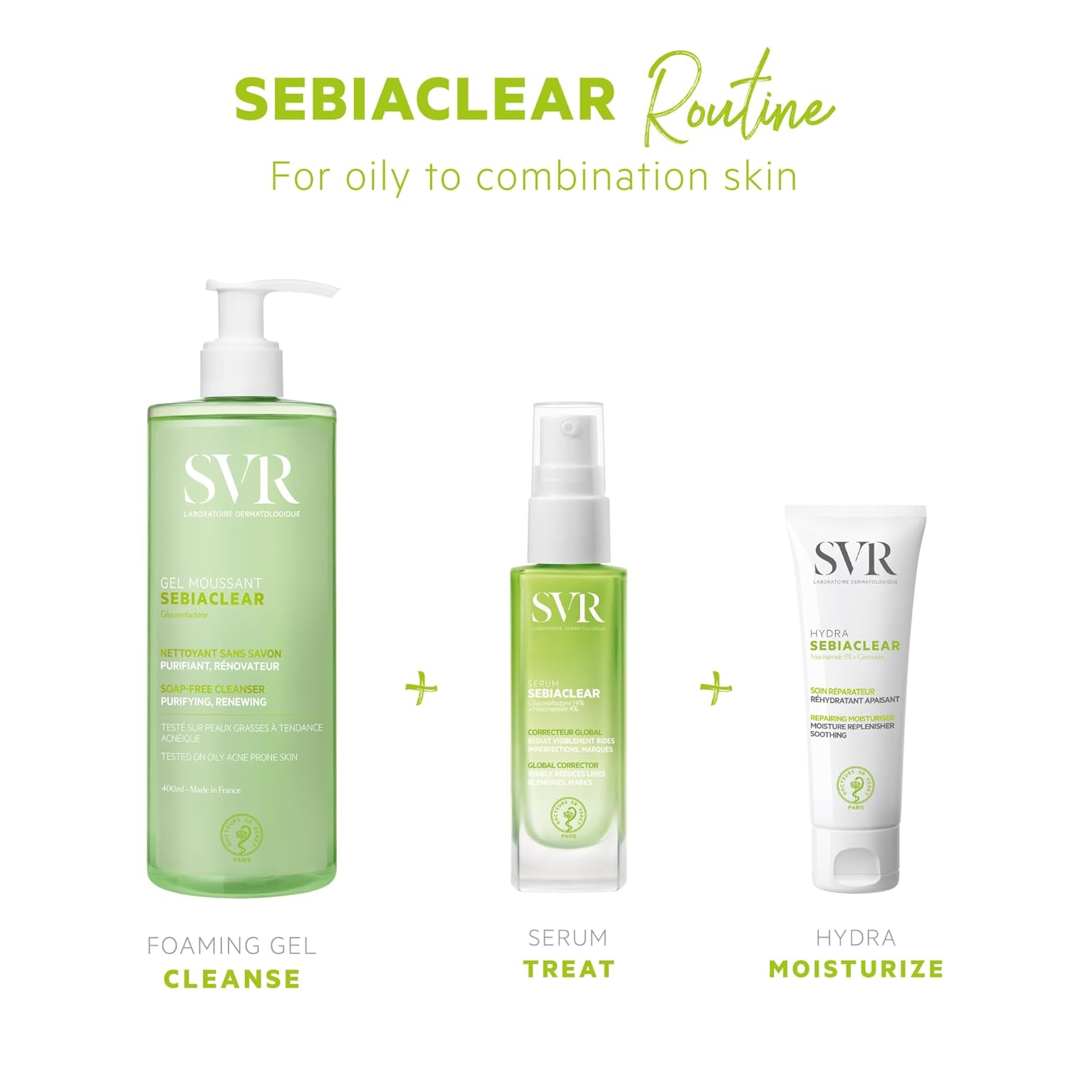SVR Sebiaclear Cleansing Gel - Purifying Formula for Oily Skin - 400ml (13.53 Fl Oz)