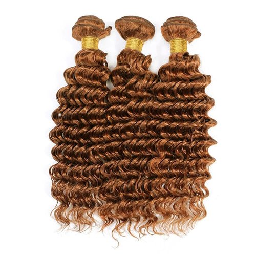 Condescension Human Hair Bundles 10 12 14 Inch Blonde Light Brown Deep Wave Bundles Human Hair Unprocessed Brazilian Virgin Quick Weave Hair for Black Women