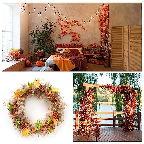 Artificial Maple Leaves Orange 300 Pcs Fall Autumn Decorations for Wedding Party Thanksgiving Halloween
