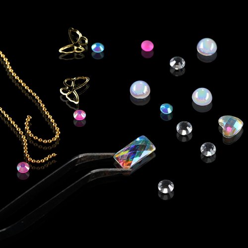 Tucepu Nail Charms and Gems Stuff, Nail Art Design Kit with 6 Boxes Rhinestones for Nails, 3D Colorful Flatback Jewelry Accessories, Bedazzling kit Suplies with Glue for Gifts