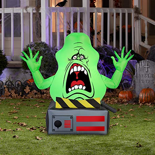 Inflatable Ghostbusters Slimer Ghost on Ghost Trap Yard Decor - 3.5 ft