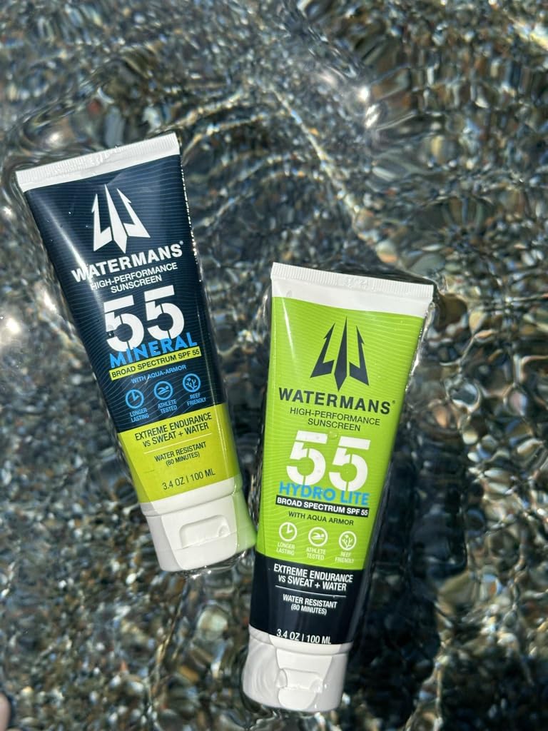 WATERMAN'S Hyrdo Lite SPF 55 Broad Spectrum Reef Safe Sunscreen for Face and Body, Fragrance-Free, Oxybenzone Free - 3.4oz