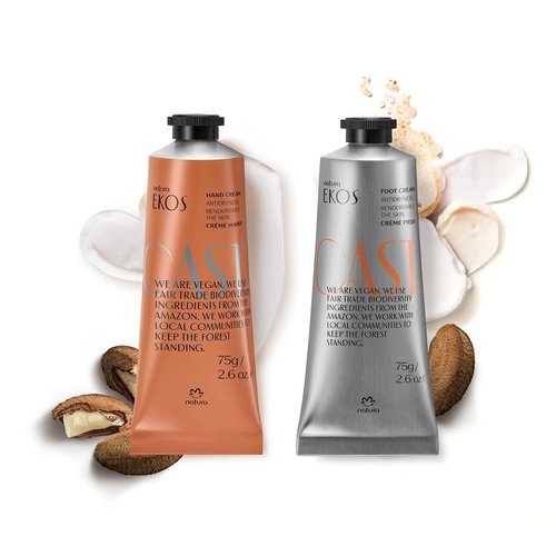 Natura Hand & Foot Cream Duo - Nourishing Brazil Nut Oil Set for Deep Hydration | Vegan & Cruelty-Free - 2 x 2.6 oz (75g)