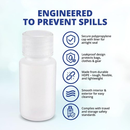 United Scientific™ Travel Bottles - Leak Proof 3 Oz Toiletry Containers, TSA Approved, Pack of 6