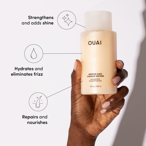 OUAI Medium Hair Shampoo & Conditioner Set - Sulfate-Free, Keratin & Shea Butter Formula | 10 Fl Oz