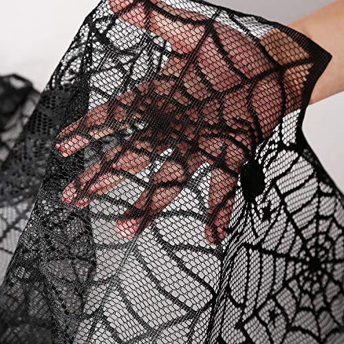 Halloween Table Runner 6 Pack Black Lace Spider Web 18x72 Inches - Variation of THIS listing