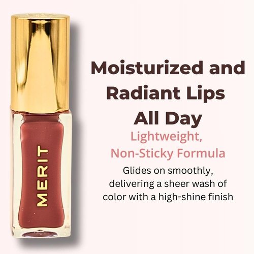 Merit Shade Slick Classics Tinted Lip Oil - Pink Beet (cool pink) 0.23 oz / 7 ml