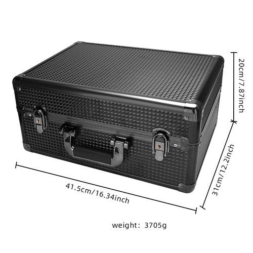 Makuep Train Case,Extra Large See-Through 6 Trays Makeup Box Travel Case Professional Cosmetic Storage for Makeup Artist, Nail Tech, Hairstylists Salon Barber Case (Black)
