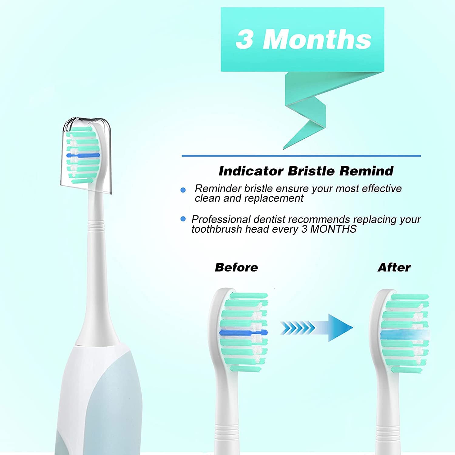 WEQNNM Replacement Toothbrush Heads Compatible with Philips Sonicare:10 Pack Professional Electric Brush Heads for 4100 6100 &More Snap-on Handles