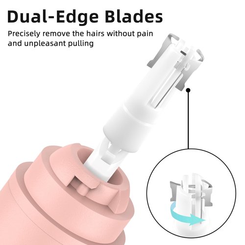 Bilitase Nose Hair Trimmer Rechargeable Cordless Painless Ear and Eyebrow Trimming Tool-Dual Edge Easy Cleansing for Man Woman (Pink)