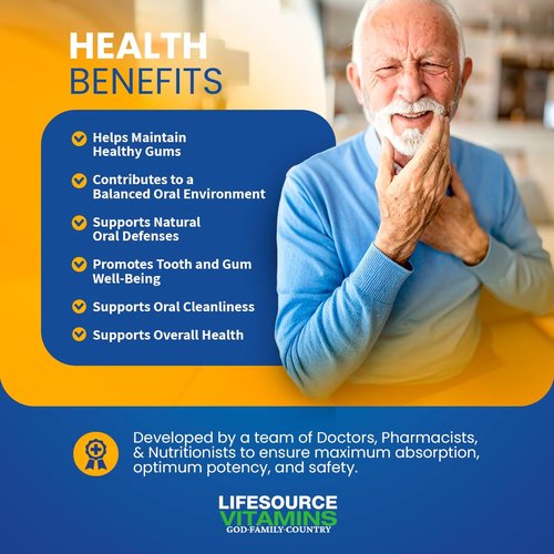LifeSourceVitamins Tooth & Gum - Anti-B - Support - 90 Caps - Proprietary Formula - LVs, 1 Count (Pack of 1)