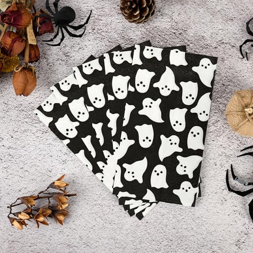Halloween Ghost Paper Napkins Set - Disposable Party Hand Towels, 100 Pieces