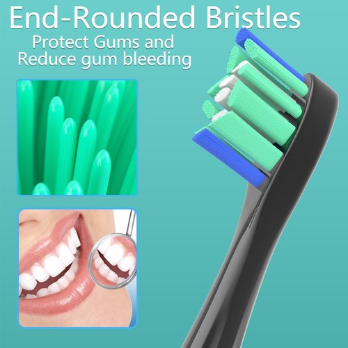 Philips Sonicare Replacement Brush Heads - Compatible with 4100, 5100, 6100, 9900 | 16-Pack (8 White + 8 Black)
