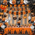 Halloween Party Decorations Kit 54 Pieces Foil Banners Balloons & Spooky Elements