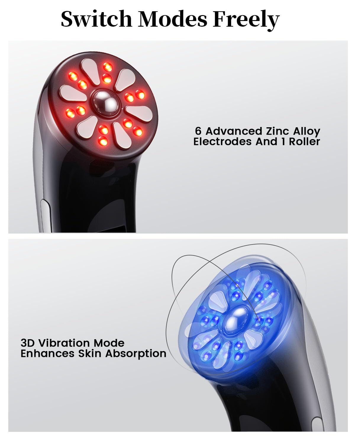 XIAOCHI 4-in-1 Facial Massager for Face & Neck – Skin Rejuvenation, Lifting & Tightening – Reduces Wrinkles & Puffiness, Enhances Infusion