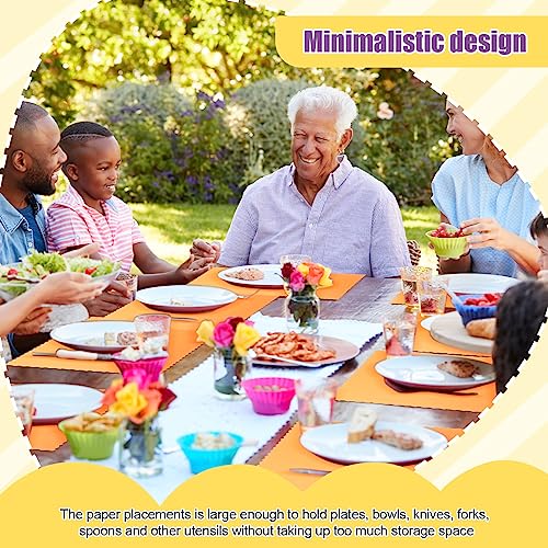 Disposable Paper Placemat with Scalloped Edges - Orange, 200 Pack, 10 x 14 Inch