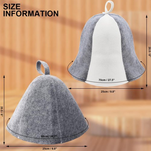 2 Pack Sauna Hat Polished Wool Hat for Sauna Wool Cap for Sauna Banya Bath House Head Protection Ukraine Sauna Hat for Men Russian Banya Hat Unisex Bathroom Accessories for Women White