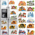Large Holiday Refrigerator Magnets Set - 12 Seasonal 7.87 x 5.91 Inches