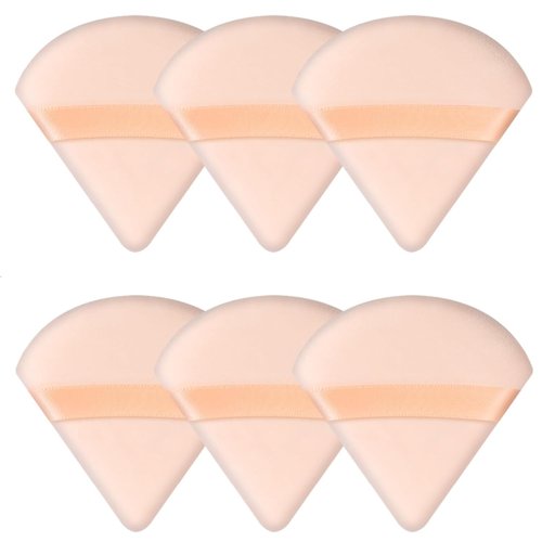 Skiennix Triangle Powder Puff Set - 6 Soft Makeup Sponges for Foundation & Face Powder | Flesh Color