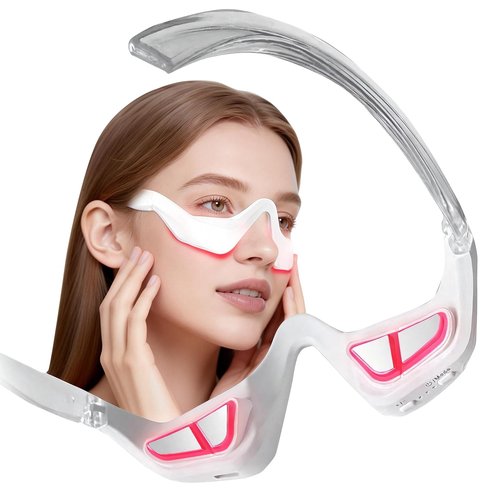 HGHJHVJ Red Light Therapy Eyelift Device, Under Eye Red Light Therapy Massager with Microcurrent, Under Eyes Glasses Treatment Eye Bags Dark Circles Puffiness Wrinkles Fine Lines