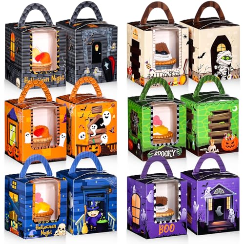 Halloween House Style Cupcake Box Set - 60 Clear Window Carriers for Treats