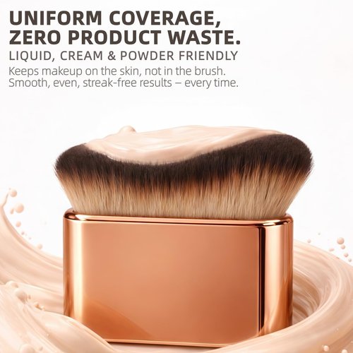 Self Tanner Brush, Kabuki Body Brush & Foundation Brush for Body Makeup, Professional Self Tanning Applicator for Legs, Arms, Face & Neck Even, Streak-Free Coverage for Liquid, Cream & Powder
