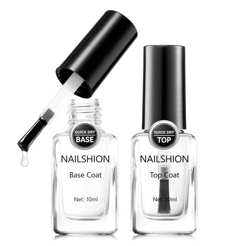 **Regine Switzerland Clear Nail Polish Set - Vegan Base & Top Coat for Long-Lasting Shine | 2 Pcs**
