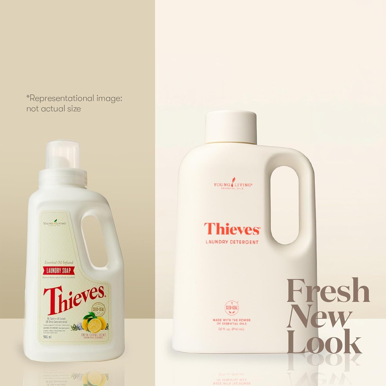 Young Living Thieves Laundry Detergent - Concentrated Plant-Based Formula, Fresh Citrus Scent, 32 fl oz