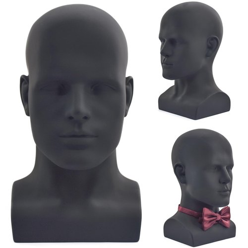SK-QACD Mannequin Head Male Professional Cosmetology Manikin Head for Display Headset, Headphone, Game Console, Hats, Wigs Jewellery（L90-YH）