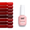 GAOY Red Gel Nail Polish Set, 8 Colors Burgundy Scarlet Carmine Dark Glitter Red Soak Off Gel Polish Kit for Salon and Nail Art DIY at Home
