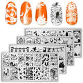 Halloween Nail Art Stamping Plates Set - 4 Designs for Manicure DIY