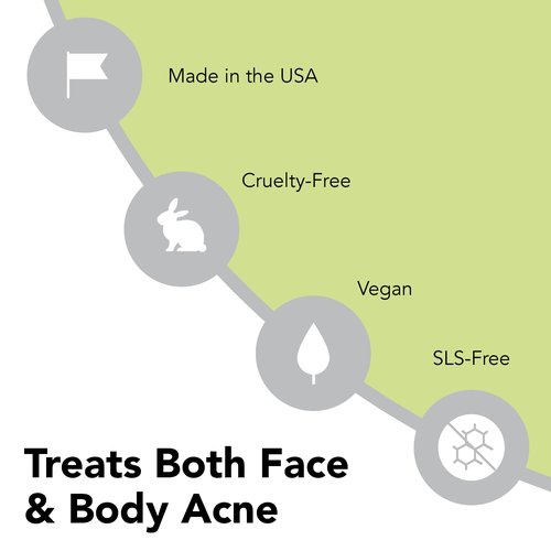 humane Benzoyl Peroxide Acne Body Wash - 10% Maximum-Strength Face, Skin, Butt, and Back Acne Treatment - 8 Fl Oz - Dermatologist-Tested Non-Foaming Acne Face Wash Cleanser - Vegan, Cruelty-Free