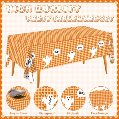 Halloween Ghost Boo Tableware Set for 24 Guests - Disposable Party Supplies