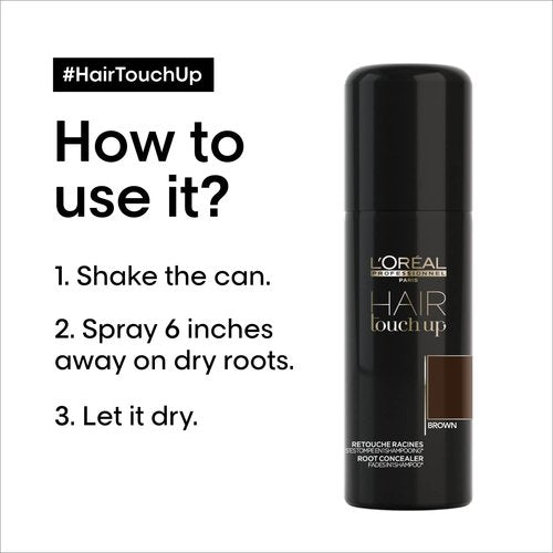 L'Oréal Professionnel Hair Touch Up - Root Concealer Spray for Grey Hair - Non-Transfer & Smudge-Proof