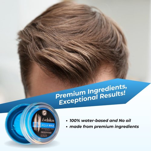 SLIK Aqua Wax Hair Styling Wax - Strong Hold & Frizz Control - Easy Wash Out for All Ages (140g / 4.9oz)