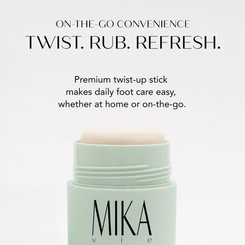 Mika Vie Urea Foot Balm Stick for Cracked Heel Treatment - 2.5oz Cracked Heel Balm Stick & Foot Moisturizer for Dry Cracked Feet - Softens & Exfoliates Skin - Paraben & Phthalate Free