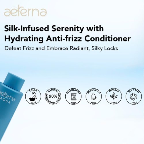 Aeterna AQUA Anti-Frizz Conditioner - Deep Hydration with Aloe Vera & Natural Oils | Sulfate-Free - 250 ml