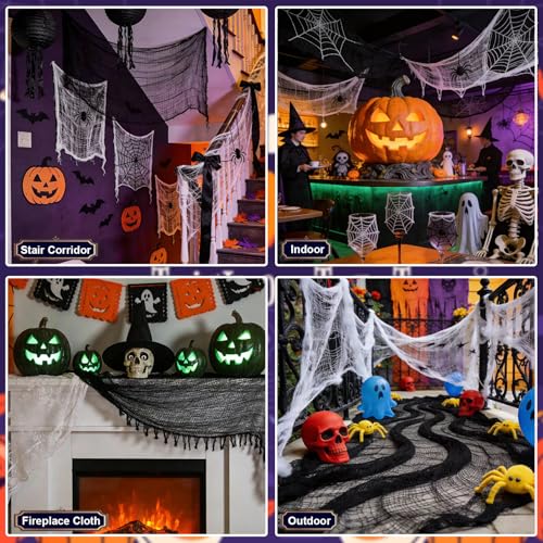 Halloween Decorations Outdoor Indoor Creepy Cloth Set - Black & White, 6 Pieces, 30x72 Inch