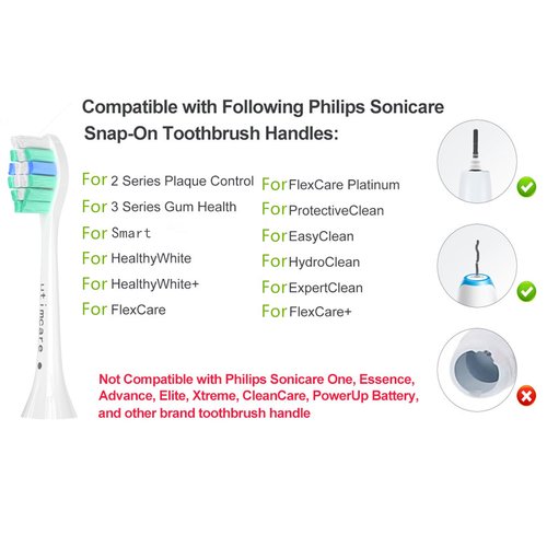Utimcare Replacement Toothbrush Heads Compatible with Philips Sonicare Electric Toothbrush, 10 Pack, Refills