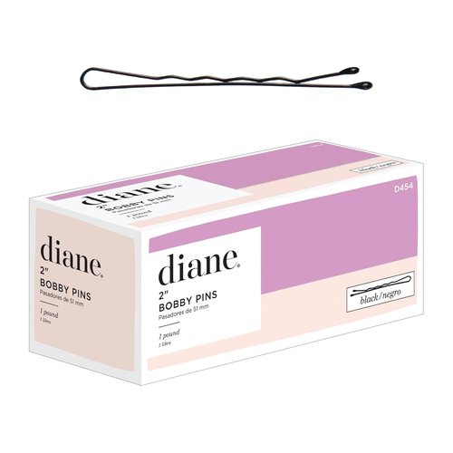 Diane Bobby Pins - 2" Black Hair Pins | 1 Lb. Pack (Approx. 600 Pins) for Secure Styling