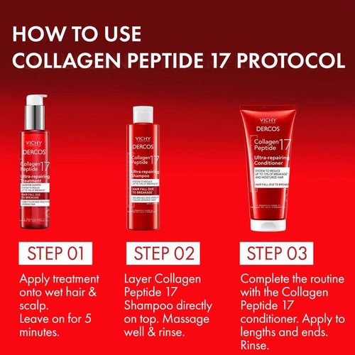 Dercos Collagen Peptide 17 Ultra-Repairing Treatment - Anti Hair Fall Pre-Shampoo Bond Repair | 150ml