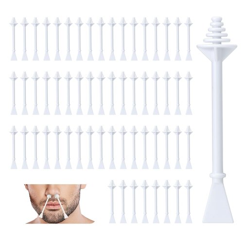 AUZEAL Nose Hair Wax Sticks, 60 Pcs Nose Wax Applicator Sticks with Disposable Spatulas, Nose Hair Removal & Nostril Cleaning, Nose Ear Hair Removal Wax for Men Women, Painless