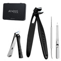 Precision Stainless Steel Heavy Duty Angled Head,Wide Jaw Clippers for Seniors and Man,Ingrown Toenail,Thick Nail.Long Handle, Extra-Large Slanted Nail Cutter.Men,Women,Elderly. (4PCS)