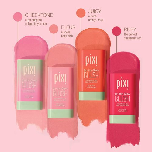 Pixi On-the-Glow Blush Stick - Hydrating Tinted Moisture Stick for Cheeks & Lips | Fleur, 19g / 0.6 oz