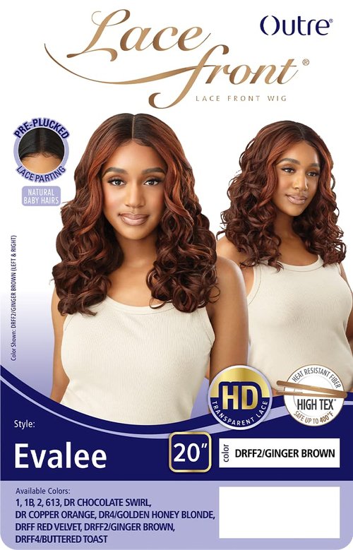 Outre Lace Front Wig – EVALEE (OFF BLACK 1B)