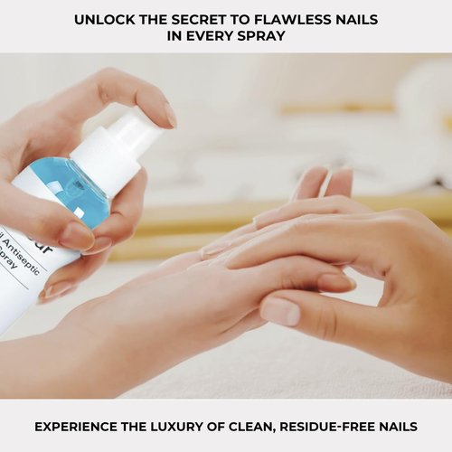 EMMA Beauty Scour Nail Antiseptic Spray, Nail Surface Cleanser and Cleaning Solution, 12+ Free Formula, 100% Vegan & Cruelty-Free, 3.3 oz.