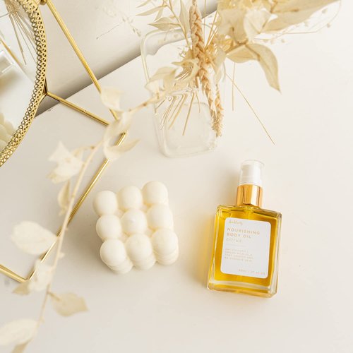 Bonblissity Nourishing Body Oil - Citrus Scented, Non-Greasy Hydrating Moisturizer | 2oz Travel Size for Dry Skin